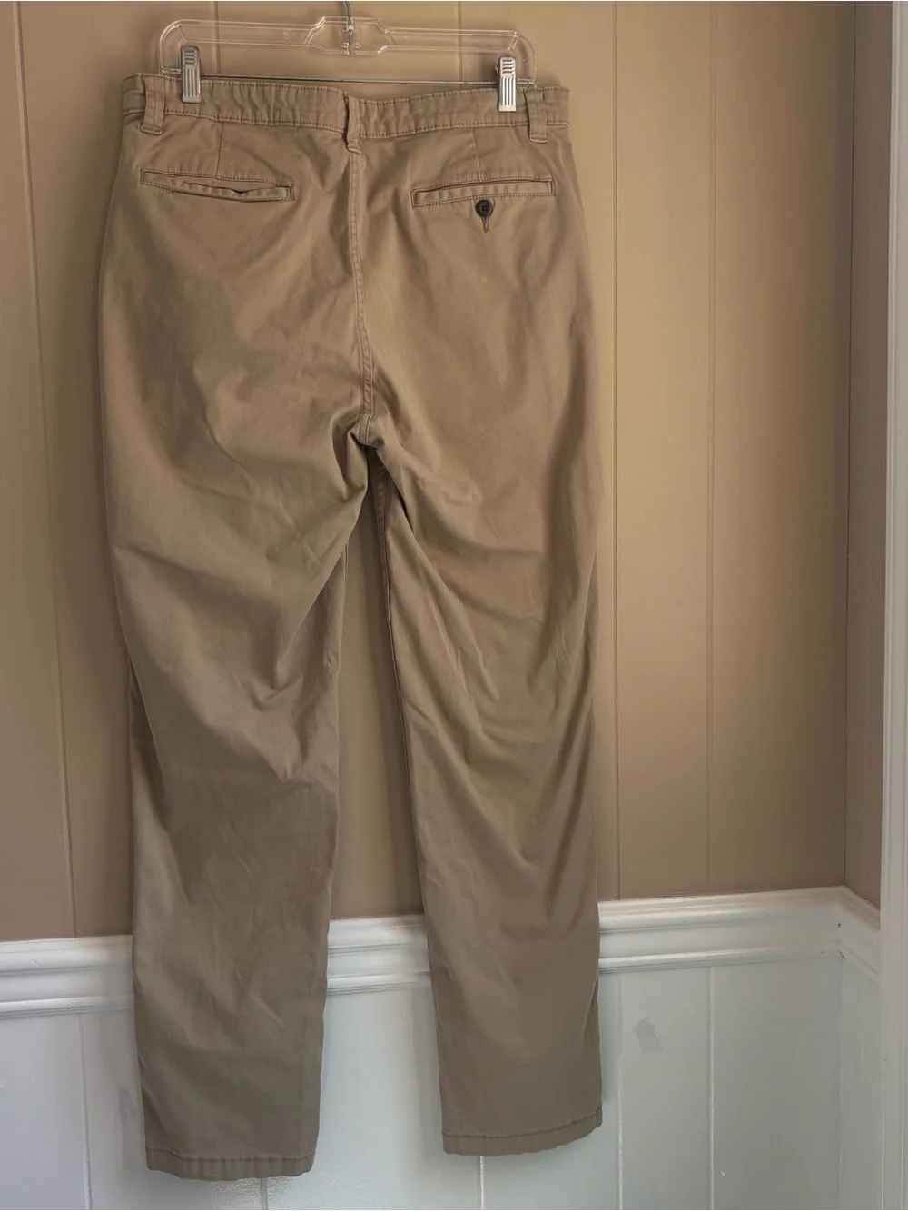 George Men's Straight Leg Chino Pants Khaki Beige/tan Athletic Fit Size 34x32